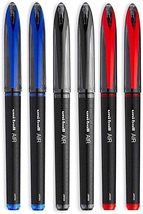 Uni-Ball AIR Micro - 0.5mm Fine Rollerball - Pack of 6 Pens - 2 Black, 2 Blue an - £8.66 GBP