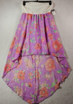 rule21 Sheath Dress Womens XL Pink Floral Polyester Off The Shoulder Pleated - £13.97 GBP