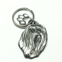 Maltese Dog Pewter Keychain 2003 KRM Signed P.Davis - £12.58 GBP