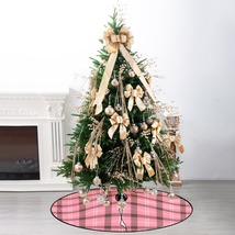 NEW! Christmas Tree Skirt: Dark Pink Plaid - £23.44 GBP