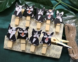 Bulldog Bookmark Pegs,Scrapbooking Wooden Clipss,Pin Clothespin,party favors - £2.51 GBP+