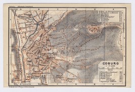 1911 Original Antique Map Of Coburg Bavaria Bayern / Germany - £16.85 GBP