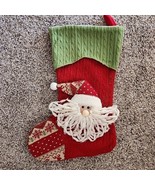 Set of 2 Christmas Santa and Snowman Stockings 22&quot; Tall Sweater Knit - $43.00