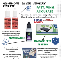 Silver Testing Kit 2 Solutions Acid with Scratch Stone &amp; Neutralizer JSP... - $16.82