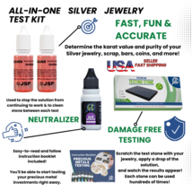 Silver Testing Kit 2 Solutions Acid with Scratch Stone &amp; Neutralizer JSP... - £13.37 GBP