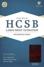 HCSB Large Print Ultrathin Reference Bible, Saddle Brown LeatherTouch by Holman - £194.69 GBP