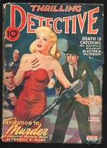 Thrilling Detective 6/1944-singer shot in the back cover-&quot;Invitation To Murde... - $115.43