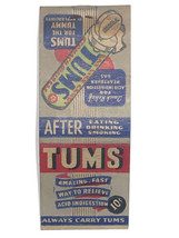 Tums Antacid Heartburn Candy Vintage 50s Advertising Matchbook Cover Matchbox - £7.79 GBP