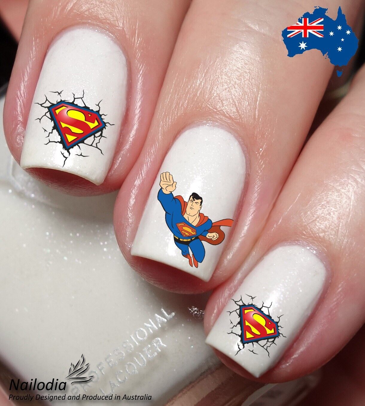 Superman Nail Art Decal Sticker Water Transfer Slider