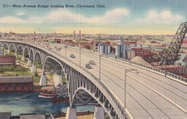Main Avenue Bridge Cars Automobile Cleveland Ohio OH Postcard E07 - £6.40 GBP