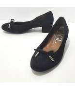 AGL Women&#39;s Kristin Black Suede Pumps with Bow Accents Size 6.5 Eur 37 - $35.14