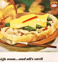 1966 Kraft American Cheese Slices Tuna Salad Sandwich Advertisement Dair... - $24.99