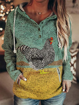 Chicken Cock Spirit Hoodies Women Oversized Streetwear  Pullover Tracksuit - £20.05 GBP+