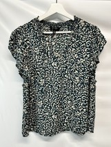 Jessica Simpson Sheer Multicolored Floral Short Sleeve Blouse/Women’s Size L - £13.27 GBP