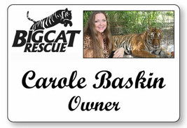 Carole Baskin Big Cat Rescue Name Badge Prop Halloween Costume Magnet Back - $16.24