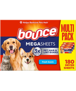 Pet Hair and Lint Guard Mega Fabric Softener Dryer Sheets with 3X Pet Ha... - $338.68 MXN