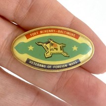 Vintage VFW Fort McHenry Baltimore Veterans of Foreign Wars Hat Lapel Pin 1.3” - £8.38 GBP