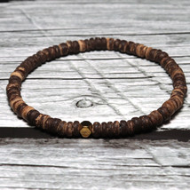 Minimalist 4mm Natural Wood Bracelet For Men Female Braslet Beads Irregular Weng - £10.03 GBP