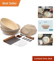 9 Inch Round Banneton Proofing Set with Liners &amp; Dough Scapers - Bake Li... - $82.12