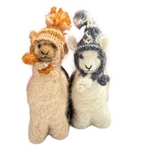 Handmade Alpaca Wool Ornaments Set With Knit Hat &amp; Scarf - $613.27 MXN