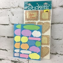 Scrapbooking Stickers Lot Pillow Frames Word Bubbles Lot Of 3 Sheets  - $9.89