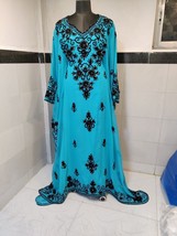 New Abaya Dubai Fancy Festive Kaftan Moroccan Farasha Georgette Wedding ... - $70.74