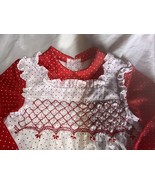 Princess Anne Girls 6 Hand Smocked Red Dot Dress Vintage With Flaw - $20.35 CAD