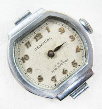 Vintage Art Deco Ladies Central Stainless Steel Watch - Parts Or Project - $14.84