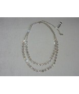 Vtg Sparkly Silver Rhinestone Necklace Double Strand Designer Jewelry Sp... - £24.90 GBP