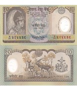 Nepal P45, 10 Rupee, king&#39;s accession to the throne / antelope - POLYMER... - €1,22 EUR
