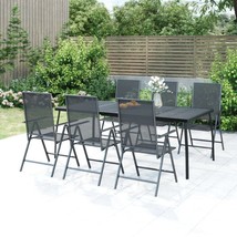 Outdoor Garden Patio Anthracite Steel Mesh Coffee Dinner Dining Table Ta... - $73.09+