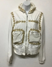 Amarissima Women’s Beige Gold design Cotton Hoodie Sweater Size EU 44 US L - £21.99 GBP