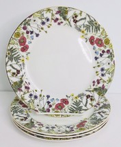4 Salad Plates Set Bunny Spring Easter Floral Daisy Red Poppy Grace Teaware - £32.00 GBP