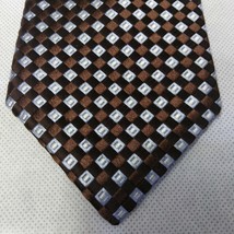 Ike Behar Tie Silk Diamond Square Brown - £13.31 GBP