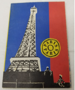 1957 Paris Government Tourist Map Brochure Fold Out As the Crow Flies - $18.95