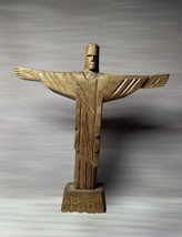 Souvenir Sculpture Of Jesus Statue In Rio De Janeiro Figure From Wood - £46.28 GBP
