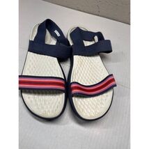 Crocs Women Open Toe Ankle Stap Multicolor Striped Blue Slingback Size 11 - $24.95