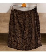 Vintage Jones New York Brown Print 100% Silk Wrap Pencil Skirt  Size 10 - $612.12 MXN