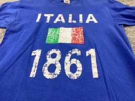 Vintage 1980’s Screen Stars Blue T Shirt Medium Italia 1861 Soccer skater - £15.49 GBP