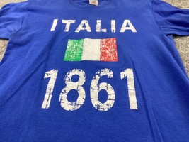 Vintage 1980’s Screen Stars Blue T Shirt Medium Italia 1861 Soccer skater - £15.75 GBP