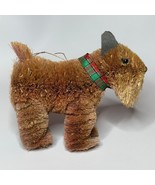 Bristle Bottle-Brush Scottie Dog Holiday Christmas Ornament Tartan Collar - $14.85