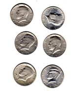 Kennedy Half Dollars Lot of 6 assorted Coins. - £4.14 GBP