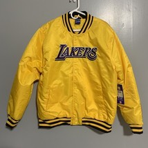 NBA Ultra Game Los Angeles Lakers Logo Stitched Yellow Jacket Size Large L - $1,500.57 MXN