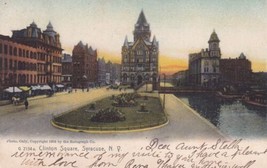 Clinton Square Syracuse New York NY 1907 Bethel CT UDB Postcard E26 - £12.69 GBP