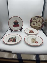 American Atelier Christmas Present Design Porcelain Set A Four With Box ... - $29.70