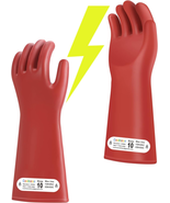 High Voltage Gloves, 12Kvac/22Kvdc, 1 Pair, Red, Size 10, Rubber, Not fo... - $510.62 MXN