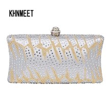 Women crystal clutch evening bags ladies wedding party bridal chains shoulder bag party thumb200