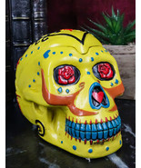 Dulce De Muerte Day of The Dead Yellow Sugar Skull Ashtray Tribal Skull ... - $36.89 CAD