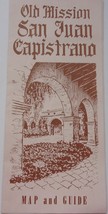1960&#39;s Old Mission San Juan Capistrano Map &amp; Guide Brochure - $3.99