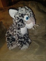 Teddy Mountain Leopard Plush Black Gray 12&quot; Blue Eyes Stuffed Animal Toy 2020... - £15.57 GBP